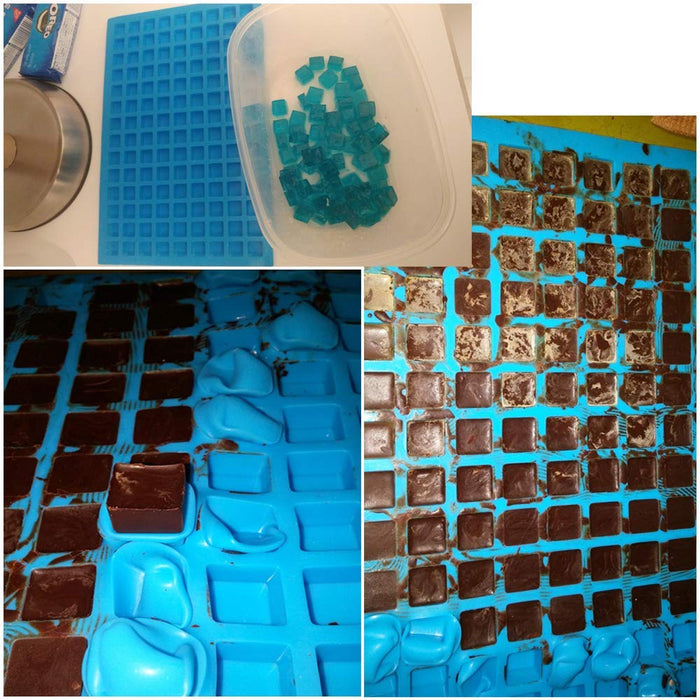 Square Silicone Candy Molds - Mini Silicone Molds for Hard Candy,  Chocolate, Gummy, Caramel, Ganache, Ice Cubes (2)