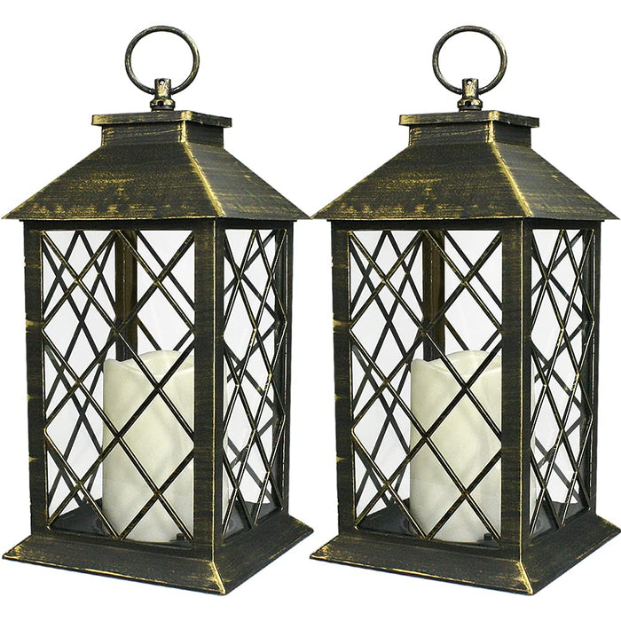 Bright Zeal 2-Pack 13.5 Vintage Candle Lantern with LED Candle (Distr —  CHIMIYA