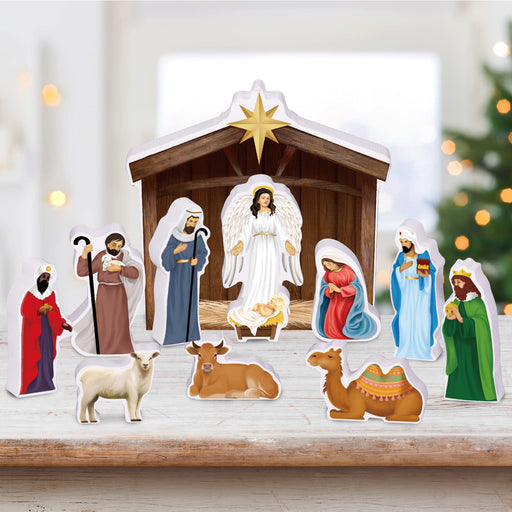 Christmas Nativity Set Wooden Mini People Holy Nativity Set Manger Sce —  CHIMIYA