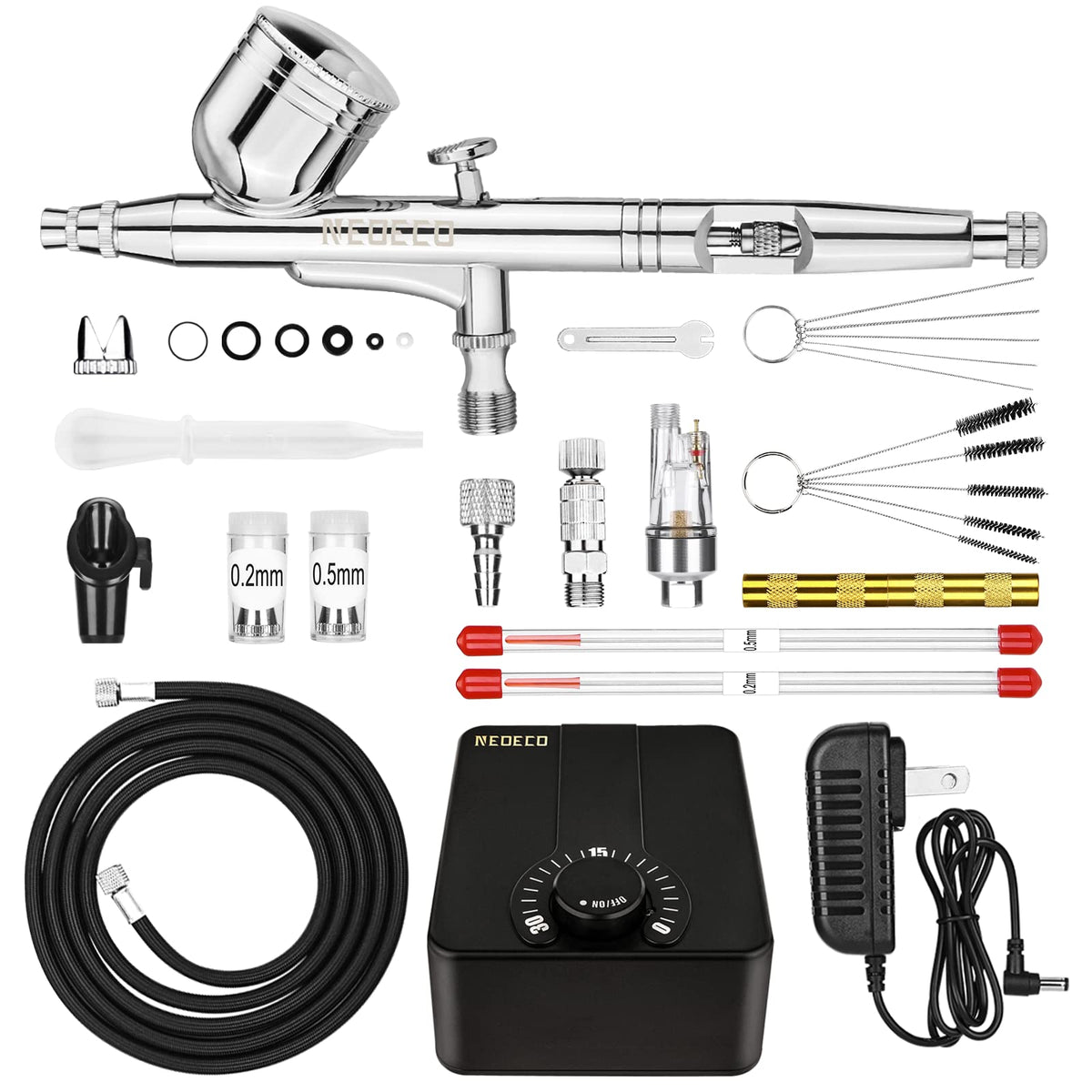 VLOXO Cordless 32PSI Upgraded Airbrush Kit with Compressor Dual-action