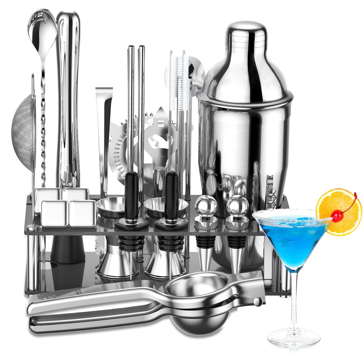 30-Piece Cocktail Shaker Set Stainless Steel Bartenders Kit with Acryl —  CHIMIYA