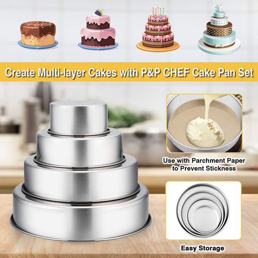 OMDBAGD Birthday Cake Molds for Baking Silicone Cake Pans Reusable