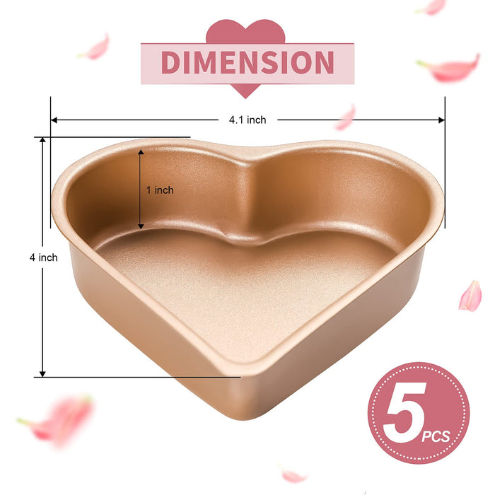 Bakerpan Silicone Heart Mold for Baking, Mini Cake Heart Pan, Heart Muffin Baking Tray, 2 1/4 inch Hearts, Heart Silicone Mold - 8 Cavities - Set of 2