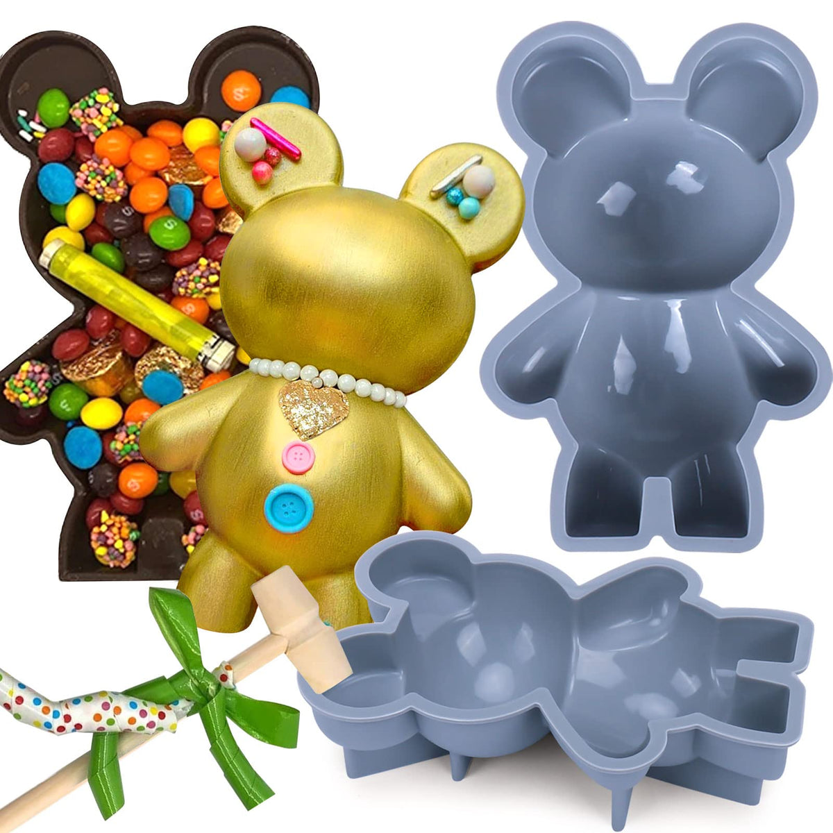 JEWOSTER Gummy Bear Silicone Molds 4 PCS,Non-stick Chocolate Gummy Mol —  CHIMIYA