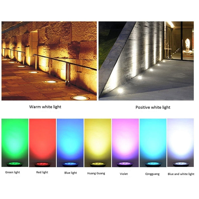 9 Pack 1W Landscape Lights - 12V Outdoor In-Ground Lights, IP67 Waterproof Ring Fountain Underwater Light, for Paver, Deck, Step, Garden Lights (Color : Warm White, Size : 24v(1w))