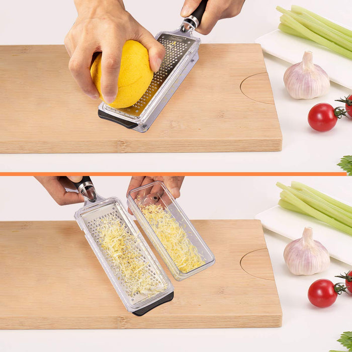  Cambom Zester Grater Cheese Grater - Parmesan Cheese, Lemon,  Chocolate, Ginger, Garlic, Nutmeg, Vegetables, Fruits - Soft Touch  Handle（Yellow）: Home & Kitchen