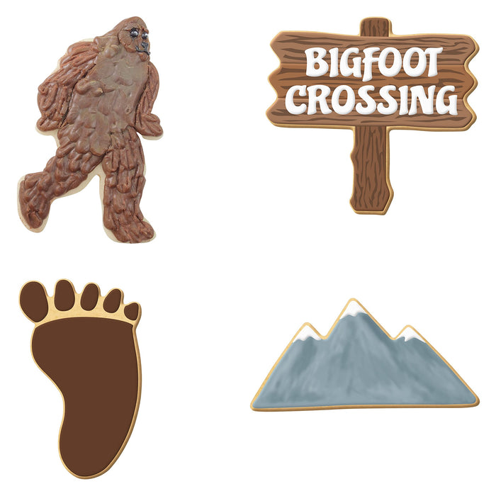 Bigfoot Cookie Cutter Set, Bigfoot, Wooden Sign, Mountains, Foot, Foose, USA 4 Piece