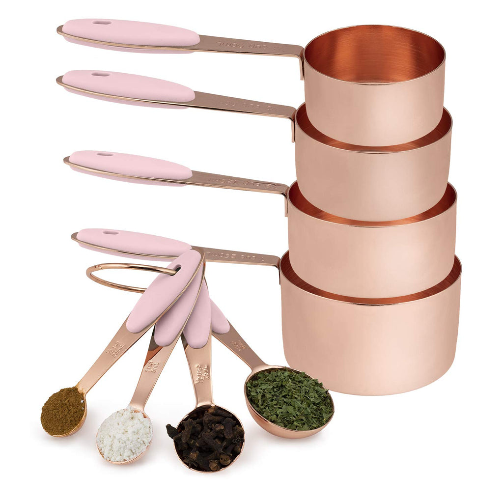  Copper and Teal Kitchen Utensils -17 PC Copper Kitchen Utensils  Set Includes Copper Utensil Holder & Teal Blue and Rose Gold Measuring Cups  and Spoons - Teal Kitchen Decor, Unique Kitchen