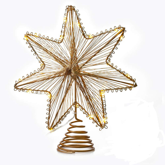Christmas Tree Topper, VersionTECH. Christmas Decor Star Tree Topper Xmas Tree Treetop Lighted Toppers Christmas Ornaments Decorations Battery Operated with 20 LED Lights for Indoor Outdoor Party