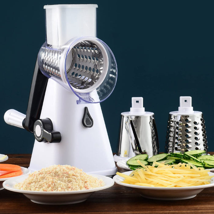 3-in-1 Multifunctional Stainless Steel Rotary Slicer, For