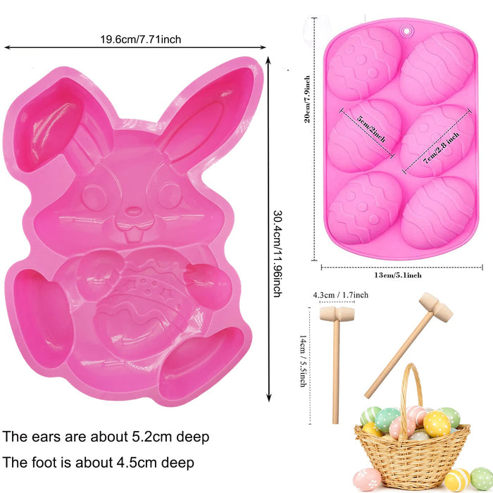 Easter Egg and Bunny Mold, Silicone Molds for Candy, Cake, Chocolate,  Baking Chocolate Mold, Candy Molds for Kids Baking Birthday Party-E