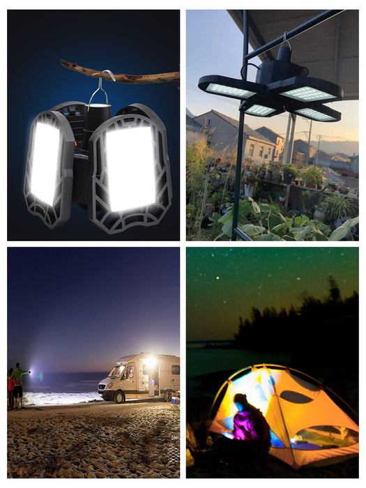 Portable Solar Charger Camping Lantern Lamp LED Outdoor Lighting Folding  Camp Tent Lamp USB Rechargeable Lantern