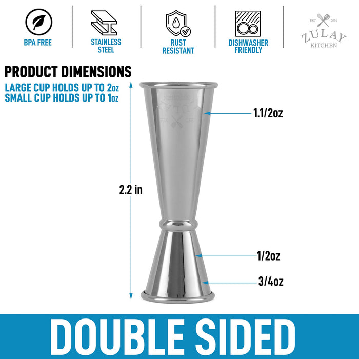 Double Jigger Cocktail Jiggers Barware Alcohol Measuring Tool,18/8  Stainless Steel,Home Bar Supply Tools Measuring Jigger Cocktail  Professional