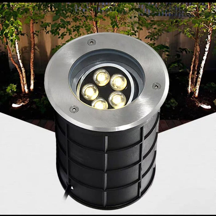 Low Voltage Recessed Landscape Lamp, IP68 LED Lights, Ring Underwater Fountain Light, for Garden, Patio, Stairs, Swimming Pool Lighting (Color : Yellow, Size : 18w(12V))