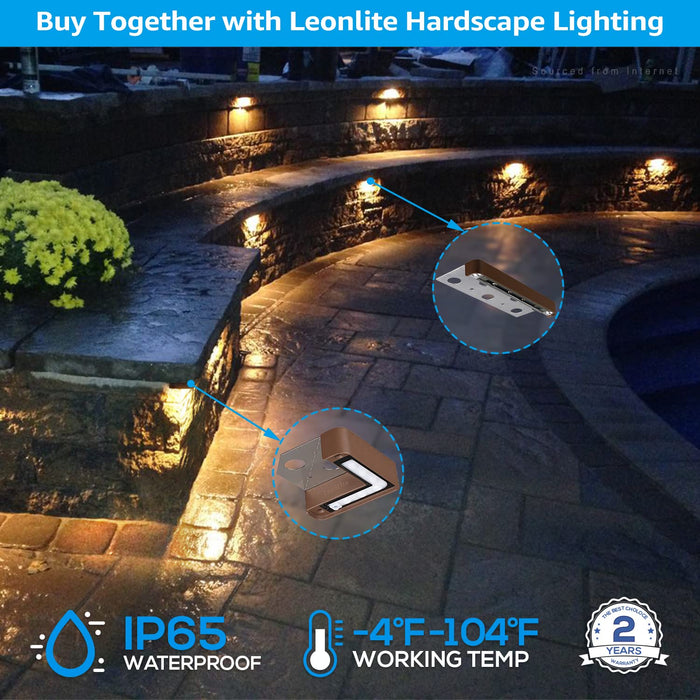 LEONLITE 12-Pack LED Landscape Lights Low Voltage, 3W 12-24V Pathway  Lights, Cast-Aluminum Waterproof Path Lights, ETL Listed Landscape Lighting  Wired