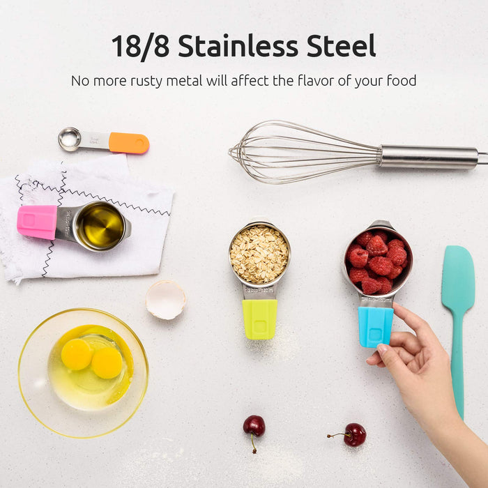U-Taste 10 Piece Measuring Cups and Spoons Set in 18/8 Stainless Steel  (Purple)