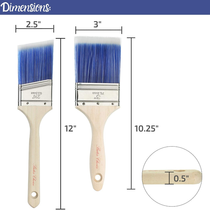 Bates- Paint Brushes- 2 Pack, Premium Paintbrush, Treated Wood Handle, —  CHIMIYA