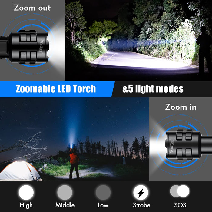 Flashlights High Lumens Rechargeable, 6000 Lumen Flashlight, Super Bri —  CHIMIYA