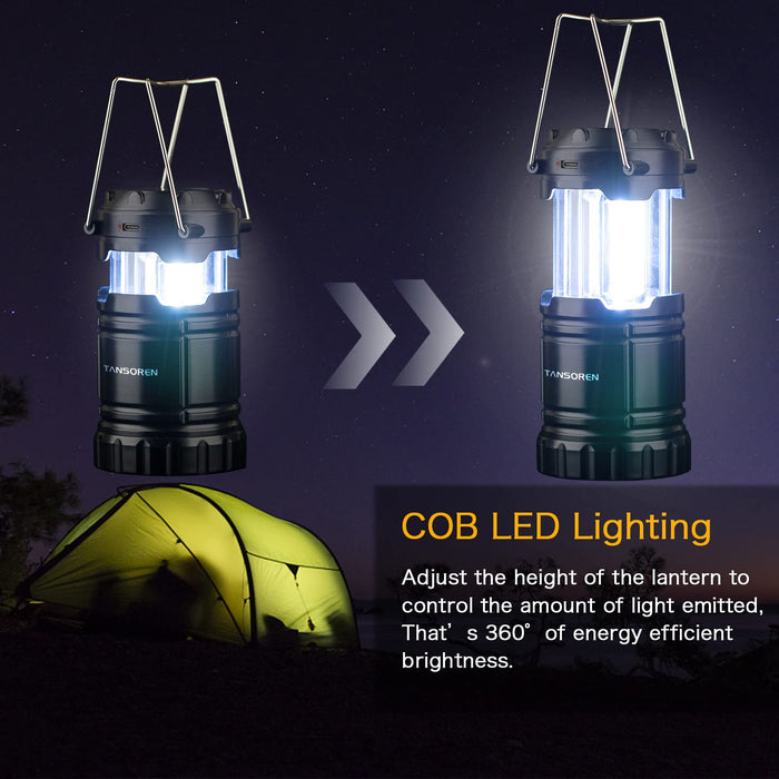 Leopcito 4 Pack Camping Lanterns Battery Powered, COB LED