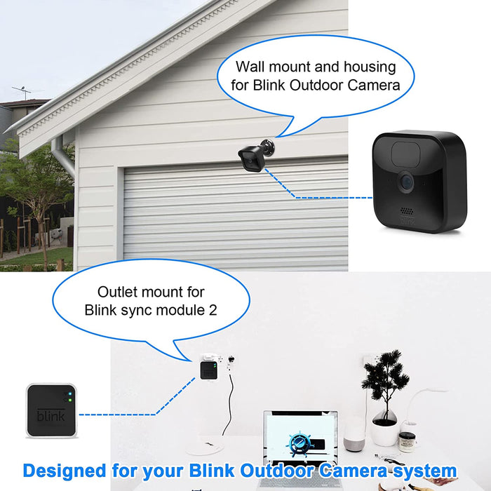 All- Blink Outdoor Camera Wall Mount, Weatherproof Protective Housing and 360 Degree Adjustable Mount with Blink Sync Module 2 Mount for Blink Outdoor Security Camera System (Black 5Pack)