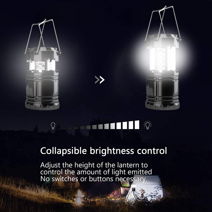4 Pack Portable LED Camping Lantern Outdoor 30 LEDs Flashlights IPX4 Water  Resistant Lamp Battery Powered Light for Camping, Hiking, Survival kits for  Emergency, Power Failure, Hurricane