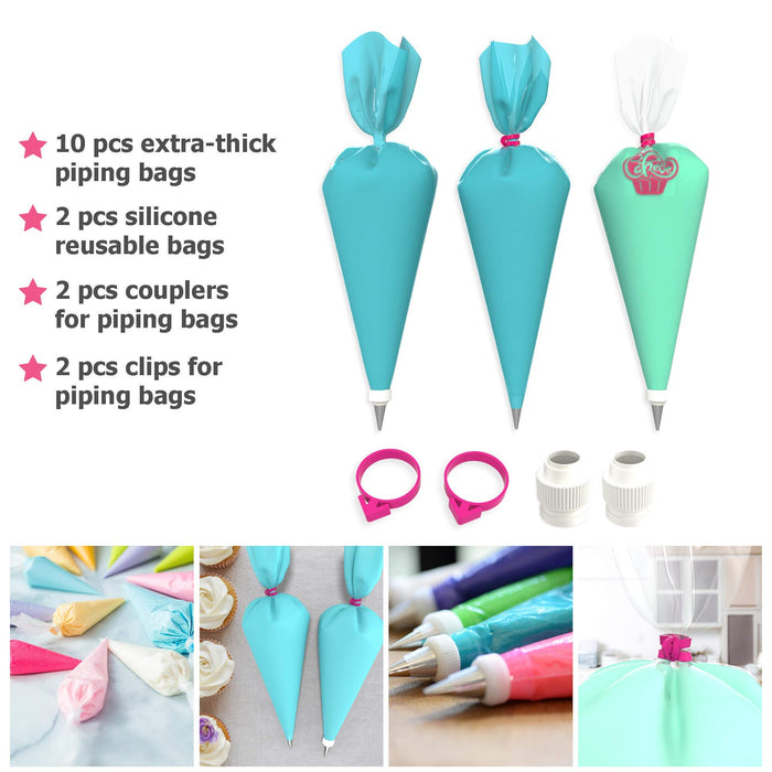 Cakebe Cake Decorating Kit Cupcake Decorating Kit - 68pcs Cookie Decorating Supplies and Cookie Decorating Kit with Piping Bags and Tips - Frosting IC