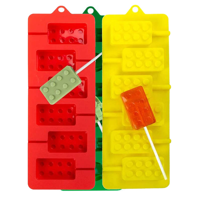 Webake Silicone Lollipop Molds, Chocolate Hard Candy Lollypop Sucker Mold Set of 3 (Include 100 Paper Sticks)