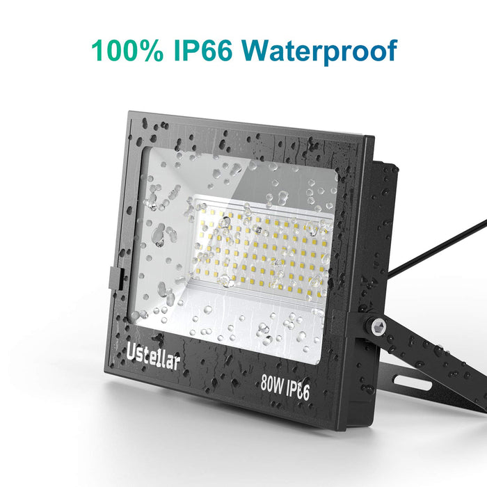USTELLAR Pack 80W LED Flood Light IP66 Waterproof Outdoor Super Brig —  CHIMIYA