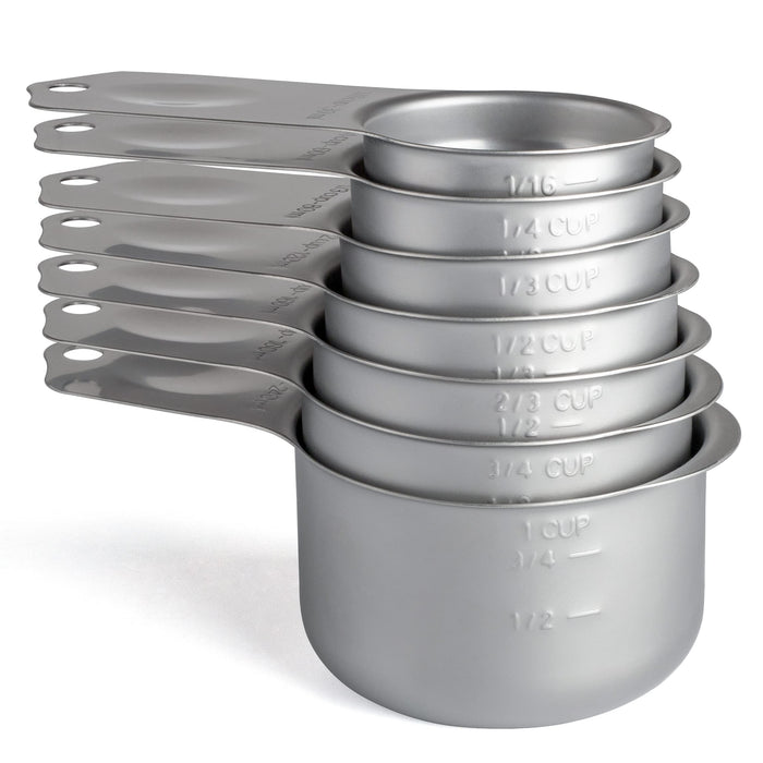 Stainless Steel Measuring Cups, Set of 7  Stainless steel measuring cups,  Measuring cups set, Measuring cups