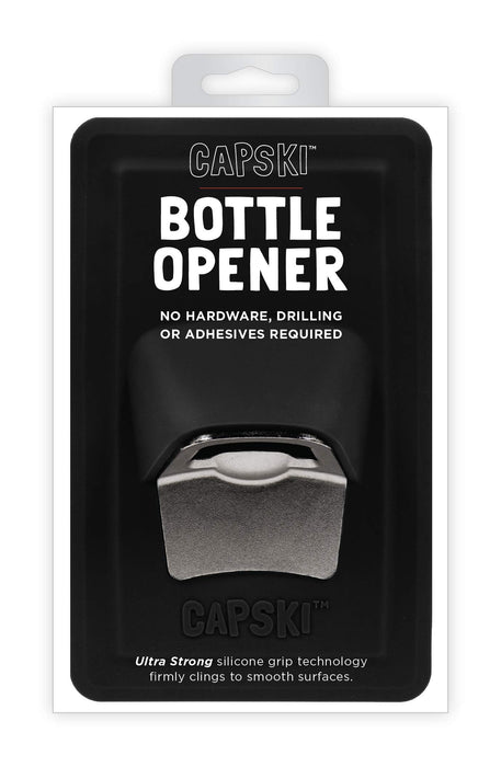 30 Watt CAPSKI | Silicone Portable Movable Man Cave Bottle Opener | No Screws or Glues | Grips Shiny Surface | Man Cave