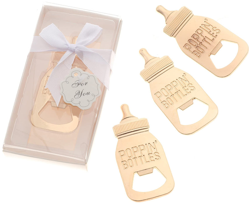 30 Pack Baby Shower and Gender Reveal Bottle Openers Party Favors Souvenirs for Guests with Boxes for Boy and Girl Newborn