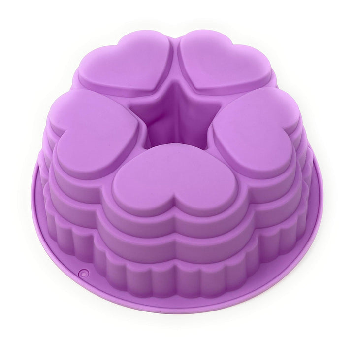 Silicone Heart Bundt Pan: Non-Stick Round Bundt Cake Jello Mold for Va —  CHIMIYA