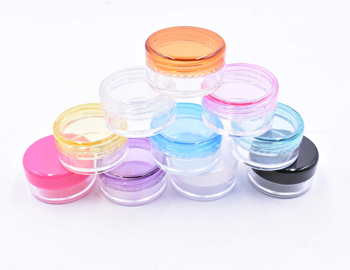 50 Clear Small 5g Grams/mL Plastic Jars for Cosmetic Sample Container Pot  Cream