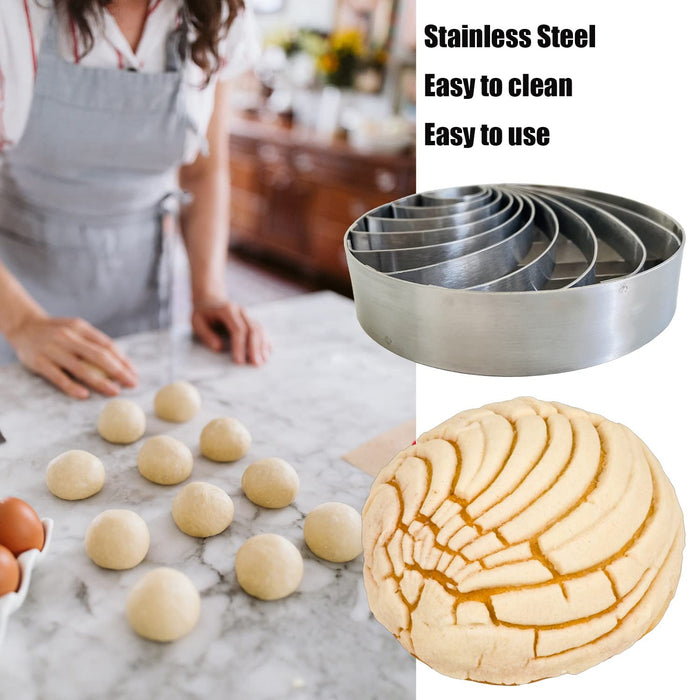 Concha Cutter Mexican Bread Mold Made Of Stainless Steel 4.1 Inch, Concha Stamp Two Sided Mold For Pan Dulce Mexicano Cortadora D