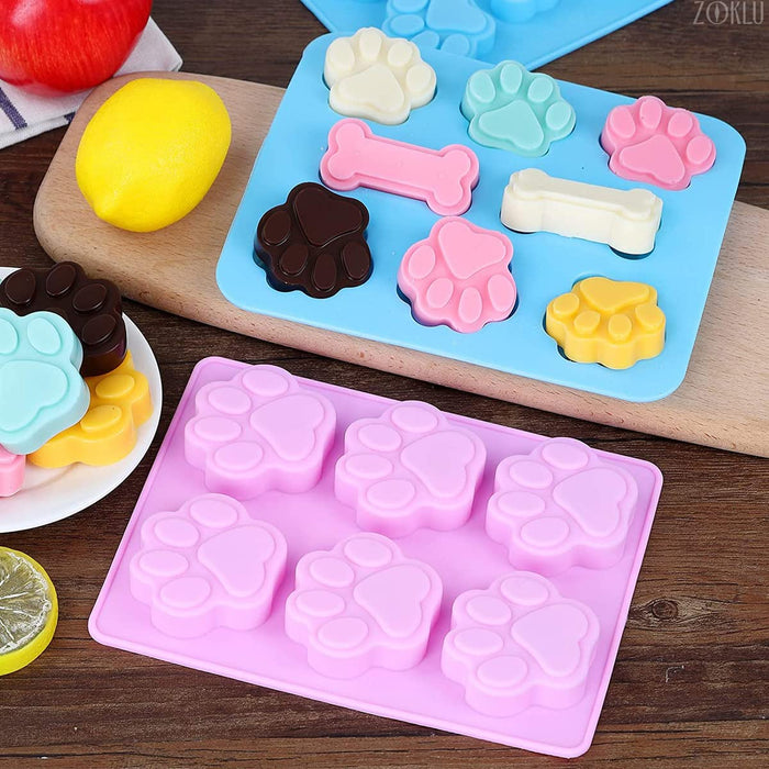 Dog Treat Molds For Baking And Freezing Cavity Dog Bone Silicone Mold Blue  Non Stick Dog Biscuit Molds For Biscuits Pudding Chocolate Cookie Candy