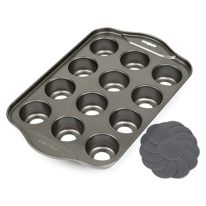 Nonstick Mini Cheesecake Pan,12 Cup Removable Metal Products Round
