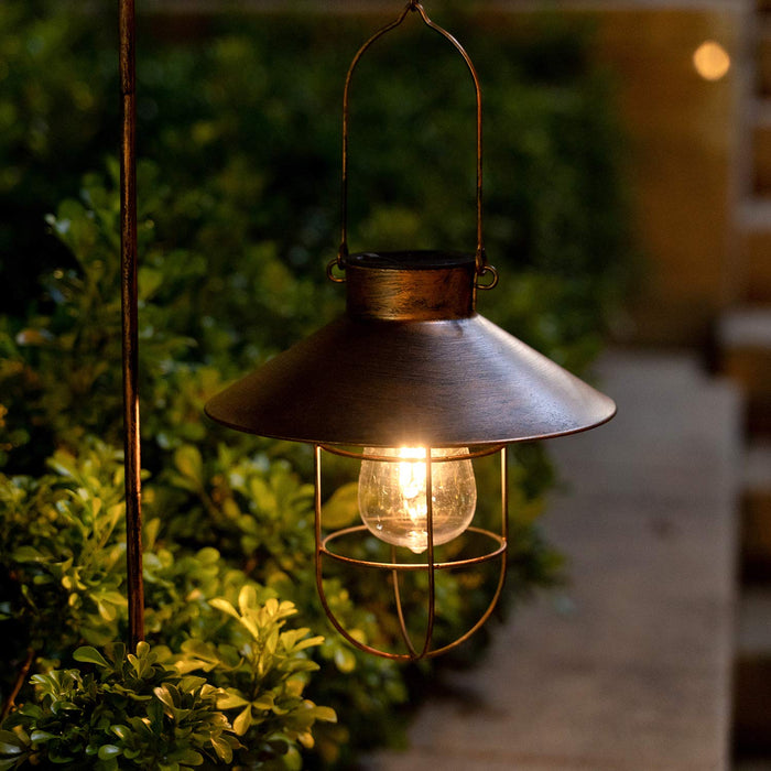 2Pack Solar Metal Hanging Lantern with Shepherd Hook Outdoor Led Garde —  CHIMIYA