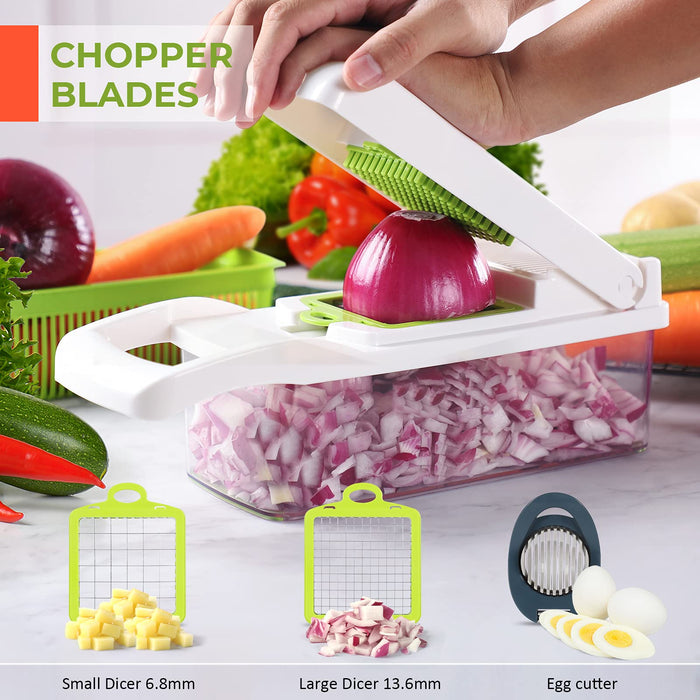 MAIPOR Vegetable Chopper - Onion chopper - Multifunctional 15 in 1 professional food chopper - Kitchen chopper - Dicer Cutter