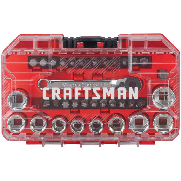 CRAFTSMAN Socket Set, SAE and Metric 1/4-in. Drive, 35 Piece (CMMT12005LZ)