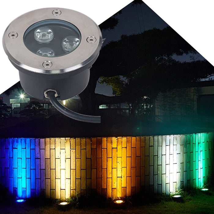 GUODDM 4PCS Recessed Underwater Light - Submersible LED Pool Spotlight - 3W Buried Lights - IP68 Waterproof Ultra-Thin Landscape Lamp - for Outdoor, Terrace, Underwater Lighting