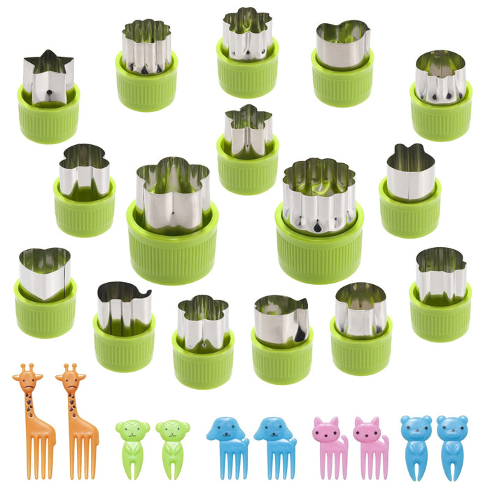 ONUPGO Vegetable Cutters Shapes Set - Cookie Cutters Fruit Mold Cheese Presses Stamps for Kids Shaped Treats Food