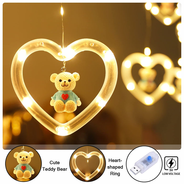 10 LED Warm White Love Heart Fairy String Light – Indoor Bedroom