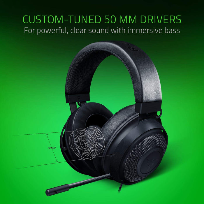 Razer Kraken Gaming Headset: Lightweight Aluminum Frame - Retractable Noise  Isolating Microphone - for PC, PS4, PS5, Switch, Xbox One, Xbox Series X 