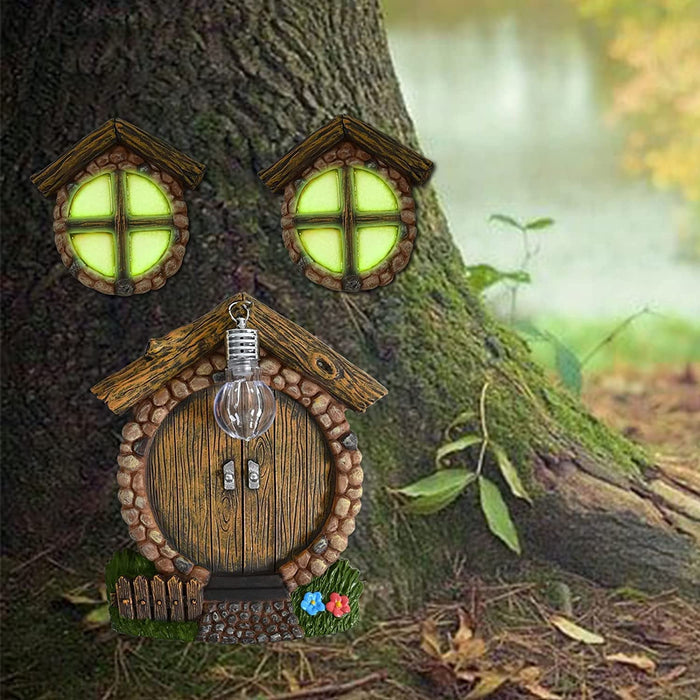  Opening Fairy Door and Window for Trees with Light