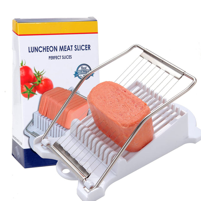 Sosanping Slicer,Multipurpose Luncheon Meat Slicer,Stainless Steel Wire Egg  Slicer,Cuts 10 Slices for fruit ,Onions,Soft Food and Ham