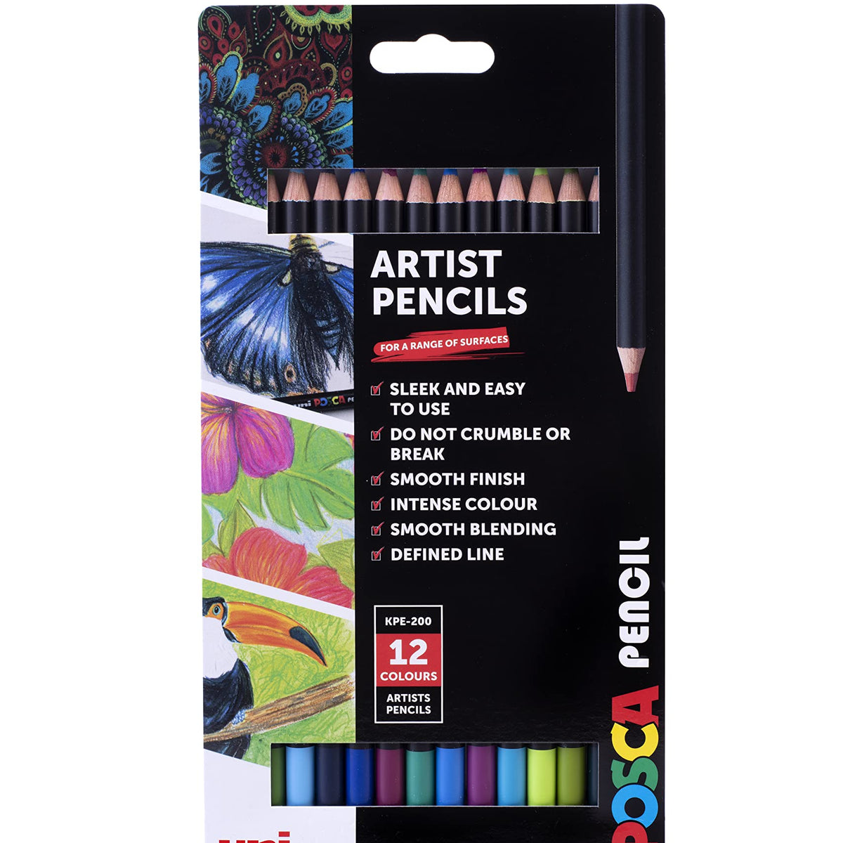 Uni Posca Oil/wax Pencil Packs Blendable Vivid Artist Colouring