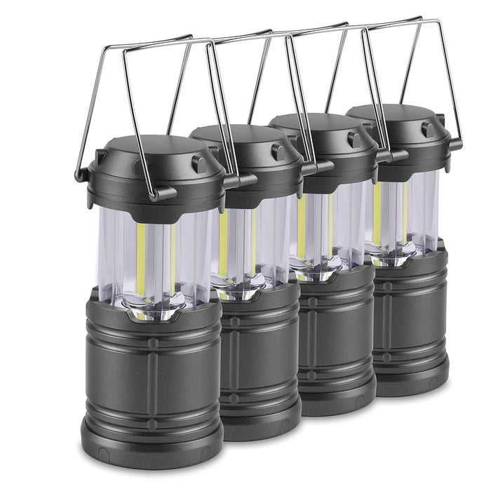 Leopcito 4 Pack Camping Lanterns Battery Powered, COB LED Camping Lights for Power Outages, Home Emergency, Camping, Hiking, Hurricane, (Batteries Not Included)