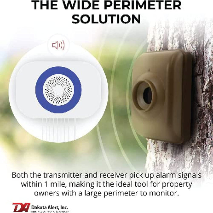 Dakota Alert Wireless Receiver- DCR-4000 Up to 1 Mile Operating Range -  Compatible with All Dakota Alert 4000 Series Sensors: SBB-4000, DCHT-4000