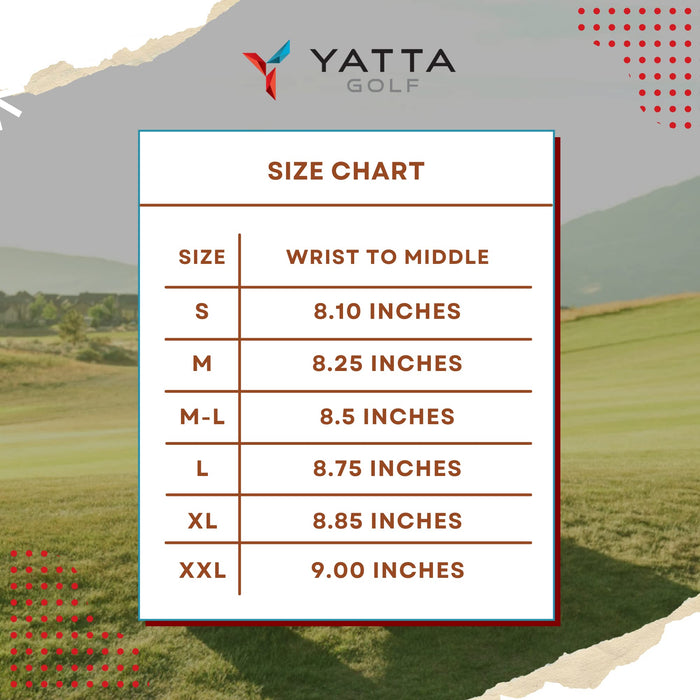 YATTA GOLF Men's Premium Left Hand Golf Glove – Comfortable, Durable, Precisely Cut, & True-to-Form Fit Cabretta Leather Golfing Glove