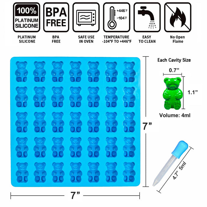 Bear Molds, BPA Free Silicone Gummy Bear Molds